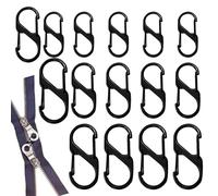 15Pcs S Zinc Alloy Mini Carabiner, Dual Locking S Shaped Zipper Clip Theft Deterrent Replacement Carabiner for Camping Outdoor Hiking Travel Keychain Backpacks