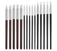 15Pcs Sculpting Tools Silicone Paint Brush 5 Shapes Head Silicone Brushes for Crafts Rubber Paint Pens Flexible Clay Carving Tools for Handicraft Pottery Handicraft Nail Artwork Acrylic Paints Gouache