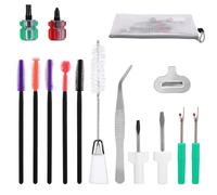15pcs Sewing Machine Cleaning Kit, Sewing Machine Crevice Cleaning Tools Including Dual-Head Brush Silicone Tip Brush Screwdriver Tweezers Seam Ripper Screwdriver Storage Bag