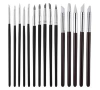 15pcs Silicone Paint Brush Professional Silicone Rubber Tip Paint Pens Brushes Silicon Color Shapers Brushes Flexible Clay Carving Tools Sculpting Tool for Drawing Sculpture Nail Design（3mm/5mm/8mm