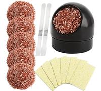 15Pcs Soldering Tip Cleaner, Brass Tip Cleaner Kit, Soldering iron holder+6PCS Brass Soldering Tip Cleaning Ball+2Pcs Tin Scraper+6Pcs Soldering Tip Cleaning Sponge For Cleaning Solder Irons and Tips