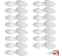 15Pcs Spoon Reusable Medicine Spoon, 2.5ml/5ml Double Sided Spoons, Cereal Powder Milk Powder Coffee Powder Washing Powder Home Outdoor Office Medicine Spoons,Milk Powder, Home, Office (White)