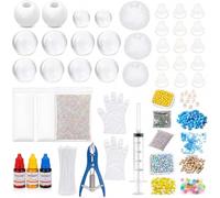 15PCS Squishy Making Kit, DIY Stress Ball Making Set with 6cm Thickened Silicone Squishy Skins, Clear & White Empty Balls, Make Your Own Stress Balls for Adults Sensory Crafting