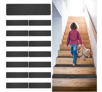 15Pcs Stair Treads Carpet 20×76cm Fibre Based Adhesive Free Self Sticking Stair Carpet Tiles Easy to Install Stickable Step Treads Reused Non-Slip Step Protectors Cover Mat for Kids Elders Pets