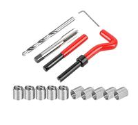 15Pcs Thread Repair Kit, M14x1.5mm Metric Helicoil Thread Repair Insert Kit with HSS Drill Bits Taps Threaded Inserts Screw Tap Installation Breaking Tool for Auto Repairing