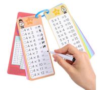 15Pcs Times Tables Multiplication Flash Cards, 0-12 Times Table Math Flash Cards with 2 Dry Erase Markers and 1 Ring, Multiplication Chart for 1st to 3rd Grade Learning