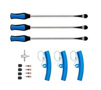 15Pcs Tire Changing Tool Kit, Metal Tyre Lever Set for Motorcycle Bicycle | Ergonomic Curved Pry Bar Design to Prevent Tube Damage, Portable Metal Tire Lever Kit for Repairs