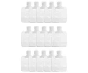 15Pcs Transparent Portable Fluid Packing Bags,New Travel Size Refillable Empty Squeeze Pouch, Premium Clear Travel Pouches for Toiletry, Lotion Shampoo Shower Gel Squeezable Bags (30ml),Bag and Cases