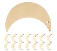 15pcs Unfinished Wood Moon Pieces 10x6.5x0.3cm for DIY Crafting | Natural Beige Timber, Smooth Unfinished Surface, Lightweight Hanging Ornaments for Walls, Christmas Trees and Rustic Projects