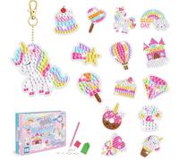 15PCS Unicorn Diamond Painting Craft Kits for Kids 5D DIY Diamond Arts and Crafts for Kids Key Pendant Bag Decor Christmas Tree Decoration Christmas Birthdays Gifts for 5 6 7 8 9 Years Old Boys Girls