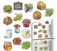 15pcs Vegetable 2D Acrylic DIY Diamond Art Fridge Magnet Kit for Home Car Decor