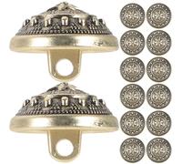 15pcs Vintage Metal Buttons for Clothes and Windbreakers, Golden