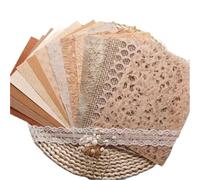 15Pcs Vintage Style Special Paper Gauze Mixed Scrapbooking Decorate Supplies DIY Junk Journal Crafts Collage Art for Writing Drawing Scrapbooking(Khaki)