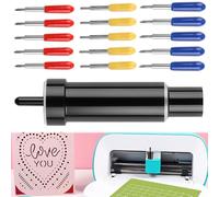 15pcs Vinyl Cutter Blades with Blade Holder Base, Compatible with Cricut Maker 3/Maker/Explore 3/Air 2/Air/One, Precision Cutting Set with 30° 45° 60° Blades