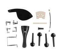 15Pcs Violin Accessory Contains Violin Accessory, Kit Tailpiece Tail Rope End Button Tuning Peg Fine Tuner Chin Rest Screw Chin Rest Sound Post and Bridge for