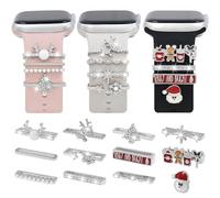 15PCS Watch Band Charms, Upgrade Your Strap with Stylish Decorative Rings Loops Compatible with Apple Watch Bands 45mm 44mm 42mm 41mm 40mm, Cute Accessories for iWatch Series 8 7 6 5 4