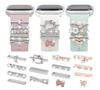 15PCS Watch Band Charms, Upgrade Your Strap with Stylish Decorative Rings Loops Compatible with Apple Watch Bands 45mm 44mm 42mm 41mm 40mm, Cute Accessories for iWatch Series 8 7 6 5 4