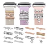 15PCS Watch Band Charms, Upgrade Your Strap with Stylish Decorative Rings Loops Compatible with Apple Watch Bands 45mm 44mm 42mm 41mm 40mm, Cute Accessories for iWatch Series 8 7 6 5 4