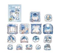 15Pcs Water Resistant PET Sticker, The sea is quie, A | Aesthetic Scrapbooking Sticker for Journal, Phone Case, Guitar, Laptop, Water Bottle, Album, Notebook, Planner