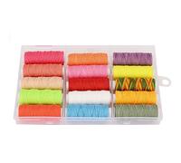 15Pcs Waxed Sewing Thread for Leather Stitching Repair Shoes Knitting Box Polyester 0.45mm/0.8mm Set for Bracelet Making, Crafting(Warm Color,0.8mm-15M Per Roll)