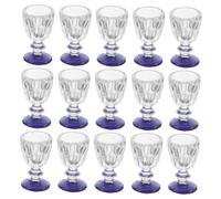 15Pcs Wine Cups Tiny Blue Bottomed Mugs for Dollhouse Realistic Kitchen Accessories for Pretend Play Miniature Scene Decoration Unique Collectible