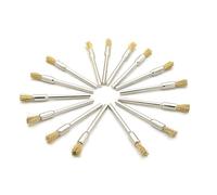 15Pcs Wire Brushes for Drills Set, Brass Stainless Steel Coated Wire Brush Wheel Brush Kit for Rust Removal, Stripping, and Abrasive, Pencil Wire Brush (5mm)