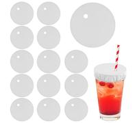 15pcs Women's Drink Protectors, Drink Lids with Straw Holes Drug-Proof Reusable Drink Lids Anti Spike Drink Cover for Nightclubs Party (White)