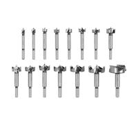 15Pcs Wood Drilling Bit Set, High Hardness Alloy Drill Bits for Hard Wood, Tipped Drilling Bit Kit with Storage Box, Easy Installation for Furniture, Plastic, Fiber, Plywood and So