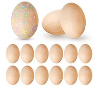 15Pcs Wooden Eggs, Realistic Wooden Toy Eggs for Crafts, Nesting Box, Easter, Food Toy, Home Decor, DIY, Beige