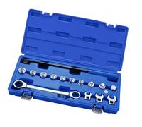 15Pieces Complete Ratcheting Belt Tensioner Set with Adapters Pulley Removal Wrench Tool for Removal Installation Mechanics Tool