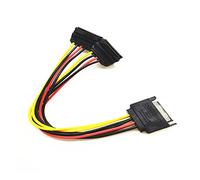 15Pin SATA Male To 2 Female 15Pin Power Hard Disk Splitter Connector Power Cord Suitable Compatible With Hard Disk Drive (Color : As shown)