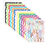 15Sheets Colorful Letter Stickers Large, 780Pcs Self-Adhesive Large Alphabet Stickers Big Sticker Letters for Poster Board, Waterproof Vinyl Letter Decals for Scrapbook Mailbox DIY Decor (2+1'')