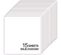 15Sheets White Cardstock Paper 12x12 Card stock for Cricut, Thick Construction Paper for Card Making, Scrapbooking, Craft 90 lb / 250 gsm (White)