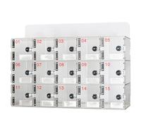 15Slot Clear Acrylic Cell Phone Locker BoxPortable Storage Cabinet for Classroom Use Secure Small Grid Organizer for Schools and Offices Ideal for Easy Access and Safety