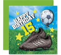 15th Birthday Cards for Boys - GOOOOOAAAALLLL! - Happy Birthday Card for 15 Year Old Boy Son Godson Brother Great Nephew, 145mm Bday Greeting Cards