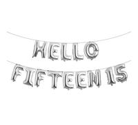 15th Birthday Decorations for Girls 15th Happy Birthday Hello Fifteen Birthday Party Supplies Number 15 Balloons 15 Years Old Bday Party Kit for Her Girl (HELLO FIFTEEN 15 Silver)