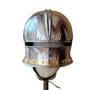 15th Century German Gothic Sallet Helmet | Brass Half Visor Armour | Wearable Medieval Knight's Helm