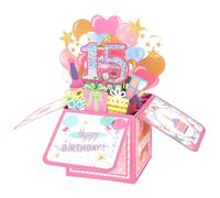 15th Happy Birthday Pop up Card, Funny Birthday Gift with Envelope & Greeting Card Creative Party Decoration for Girls Boys