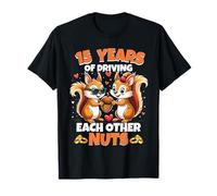 15th Wedding Anniversary 15 Years Of Driving Each Other Nuts T-Shirt