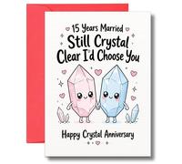 15th Wedding Anniversary Card For Husband Wife Crystal Celebration Romantic Marriage Greeting A133