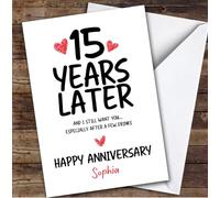 15th Wedding Anniversary Card Personalised 15 Years Funny Drink | Custom Card Personalised Cards, For Husband, For Wife, Him, Her, Alcohol, Funny, Anniversary, 15th