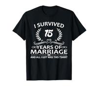 15th Wedding Anniversary Couples Husband Wife 15 Years T-Shirt