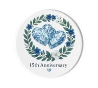 15th Wedding Anniversary, Crystal Theme Fridge Magnet: Cute Handmade Keepsake for Wife Husband Couples
