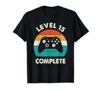 15th Wedding Anniversary For Him Her Funny Level 15 Complete T-Shirt