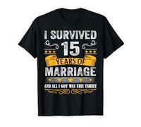 15th Wedding Anniversary shirt Couples Husband Wife 15 Years T-Shirt