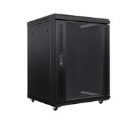 15U LMS DATA Network & Server Rack Enclosure with Mesh Door, Cooling Fan, Locks, & Removable Side Panels - Floor Standing 19 Inch Rack (CAB-FE-15U-68)