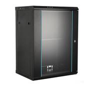 15U Server Rack Data Cabinet Wall Mounted Storage Rack for Home, Office, Server Room Computer Equipment with Lockable Glass Door and Wheels