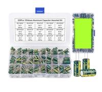 15Values 225Pcs Aluminum Capacitors Set High Frequency Low Aluminum Electrolytic Capacitor Assortment Box Kit