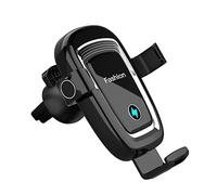 15W Auto Wireless Car Charger Quick Clamp Phone Holder Charging Stand Compatible With Android And IOS Adapter Aluminum Station (Black, One Size)