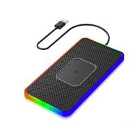 15W Fast Charging Car Wireless Charger with Anti Slip Pad and LED Mood Light for Secure Device Holding (30CM USB)